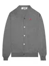 Comme Des Garçons Play Logo-embroidered Buttoned Cardigan In Gray