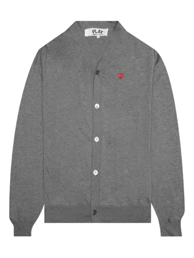 COMME DES GARÇONS PLAY HEART-PATCH CARDIGAN