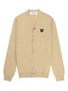 Comme Des Garçons Play Heart-patch Cardigan In Neutral