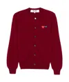 Comme Des Garçons Play Heart-patch Cardigan In Red