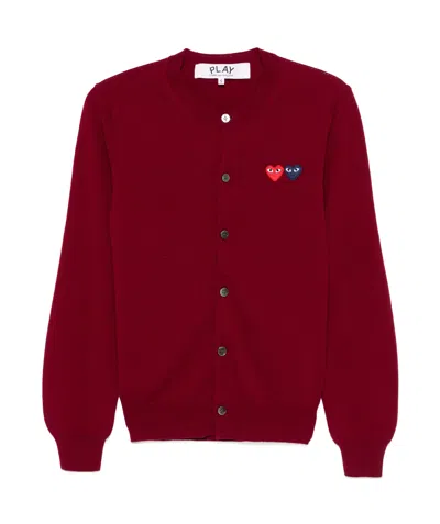 COMME DES GARÇONS PLAY HEART-PATCH CARDIGAN