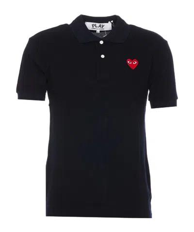 COMME DES GARÇONS PLAY COMME DES GARÇONS PLAY HEART EMBROIDERED POLO SHIRT