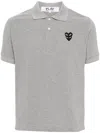 Comme Des Garçons Play Heart-patch Cotton Polo Shirt In Grey