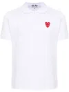 Comme Des Garçons Play Heart-patch Cotton Polo Shirt In White