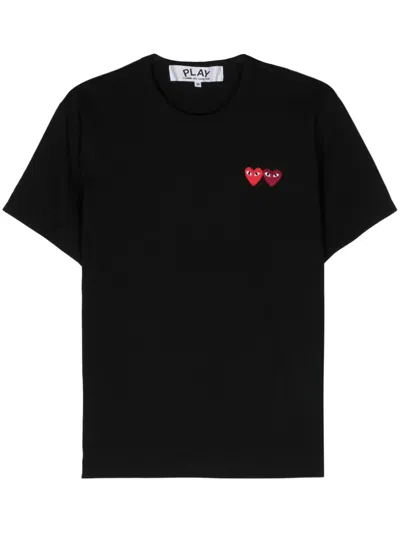 Comme Des Garçons Play Multi Hearts T-shirt In Black