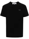 Comme Des Garçons Play Heart-patch Cotton T-shirt In 黑色