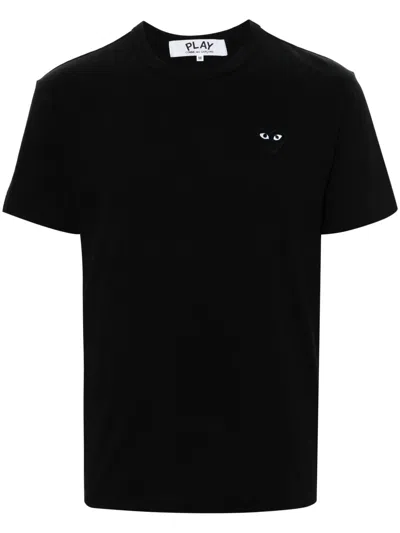 Comme Des Garçons Play Heart-patch Cotton T-shirt In Black