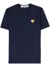 Comme Des Garçons Play Golden Heart Patch T-shirt In Blue