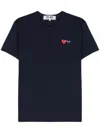 Comme Des Garçons Play Heart-patch Cotton T-shirt In Blue