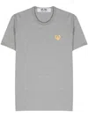 Comme Des Garçons Play Heart-patch Cotton T-shirt In Grey