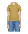 Comme Des Garçons Play Khaki Small Heart T-shirt In Nude