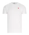 Comme Des Garçons Play Heart-patch Cotton T-shirt In White