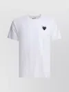 Comme Des Garçons Play Heart Patch Crew Neck T-shirt With Embroidered Detail