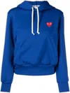 Comme Des Garçons Play Play Zip Hooded Sweatshirt In Blue