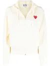 Comme Des Garçons Play Heart-patch Hoodie In White