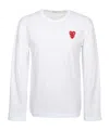 Comme Des Garçons Play Heart-patch Jersey T-shirt In White