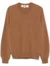 Comme Des Garçons Play Heart-patch Jumper In Brown
