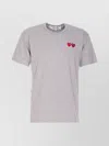 Comme Des Garçons Play Heart Patch Logo Crewneck T-shirt In Gray