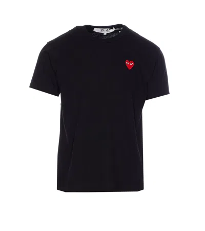 Comme Des Garçons Play Heart Patch Logo T-shirt In Black