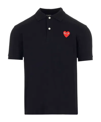 COMME DES GARÇONS PLAY COMME DES GARÇONS PLAY HEART EMBROIDERED POLO SHIRT