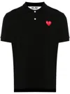 Comme Des Garçons Play Polo Shirt With Ribbed Collar And Straight Hem In 黑色