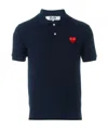 Comme Des Garçons Play Comme Des Garcons Play Polo Unisex In Cotone Nero Con Logo Cuore Rosso In Black