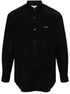 Comme Des Garçons Play Heart-patch Poplin Shirt In 黑色