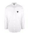 Comme Des Garçons Play Embroidered Logo Shirt In White