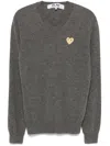 Comme Des Garçons Play Heart-patch Sweater In Grey