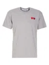 Comme Des Garçons Play Heart Patch Logo Crewneck T-shirt In Gray