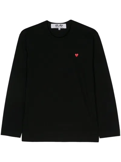 Comme Des Garçons Play Heart-patch T-shirt In Black