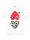 Comme Des Garçons Play Comme Des Garcons Play Round Neck T Shirt With Double Heart Print In White