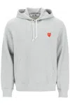 Comme Des Garçons Play Heart Patch Unisex Hoodie In Gray (grey)