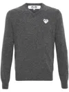 Comme Des Garçons Play Heart-patch Mélange-effect Wool Jumper In Grey