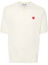 Comme Des Garçons Play Heart-patch Wool Cardigan In 白色