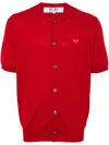 Comme Des Garçons Play Heart-patch Wool Cardigan In 红色