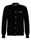 Comme Des Garçons Play Heart-patch Wool Cardigan In Multi