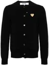 Comme Des Garçons Play Heart-patch Wool Cardigan In Black
