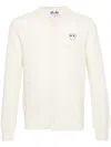 Comme Des Garçons Play Heart-motif Wool Cardigan In Neutrals