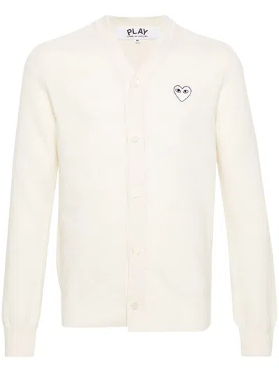 COMME DES GARÇONS PLAY HEART-MOTIF WOOL CARDIGAN
