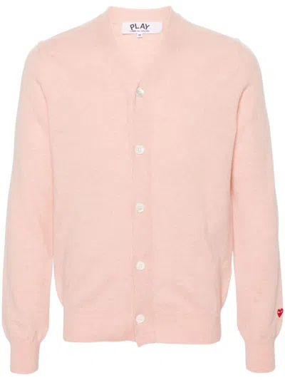 Comme Des Garçons Play Cardigan Mit Herz-patch In Rosa