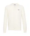 Comme Des Garçons Play Heart-patch Wool Cardigan In White