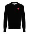 Comme Des Garçons Play Overlapping Heart Long Sleeve T-shirt In Black