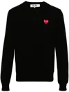 Comme Des Garçons Play Heart-patch Wool Jumper In Black