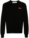 Comme Des Garçons Play Heart-patch Wool Jumper In Black