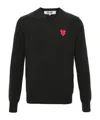 Comme Des Garçons Play Heart-patch Wool Jumper In Black