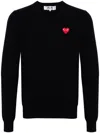 Comme Des Garçons Play Heart-patch Wool Jumper In Blue