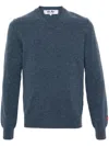 Comme Des Garçons Play Heart Patch V-neck Jumper In Blue