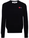 Comme Des Garçons Play Heart-patch Wool Jumper In Blue