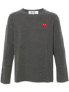 Comme Des Garçons Play Heart Sweater, Cardigans Gray In Grey